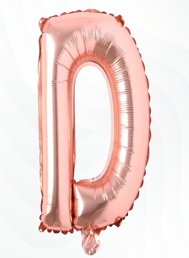Flyloons Rose Gold D Letter Foil Balloon Alphabets Balloons Perfect for Birthday Decoration Items, Anniversary, Bachelorette, Wedding, Farewell Create Your Own Custom Phrase and Name - Image 1